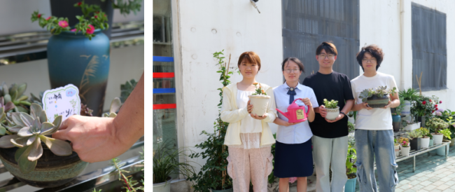挖呀挖,种呀种 宿管阿姨带着学生在楼门口整了个“大活儿”